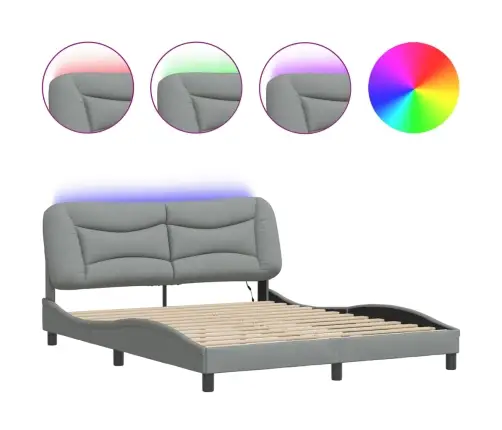 Lovos Rėmas Su Led Be Čiužinio, Hvar, Šviesiai Pilkas, 160X200 Cm