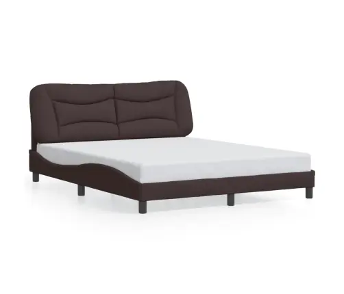 Gultas Rāmis Ar Led, Tumši Brūns, 160X200 Cm, Audums Vidaxl