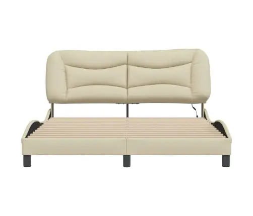 Lovos Rėmas Su Led Be Čiužinio, Hvar, Kreminės Spalvos, 160X200cm Audinys