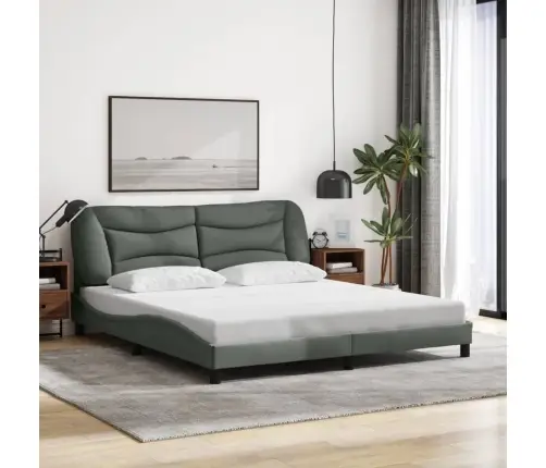 Gultas Rāmis Ar Led Bez Matrača, Tumši Pelēks, 180X200 Cm Vidaxl