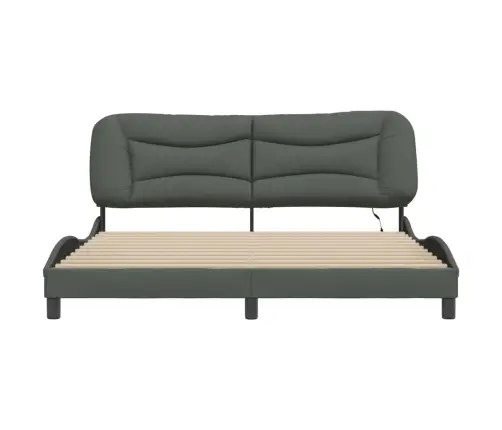 Gultas Rāmis Ar Led Bez Matrača, Tumši Pelēks, 180X200 Cm Vidaxl