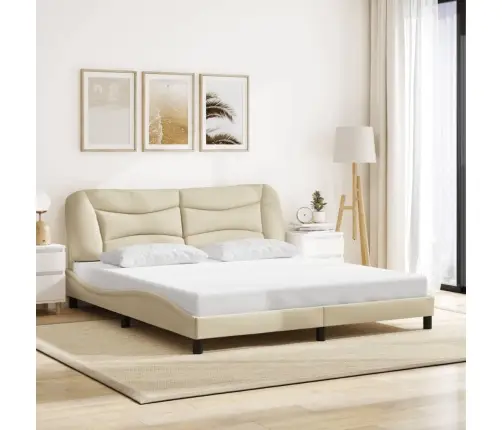 Lovos Rėmas Su Led Be Čiužinio, Hvar, Kreminės Spalvos, 180X200cm Audinys