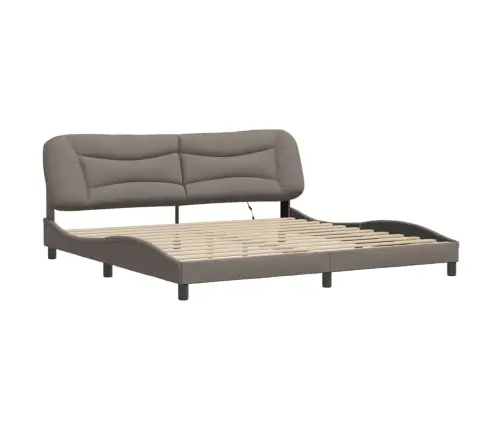 Gultas Rāmis Ar Led, Pelēkbrūns, 200X200 Cm, Audums Vidaxl Gultas Rāmis Ar Led, Pelēkbrūns, 200X200 Cm, Audums Vidaxl