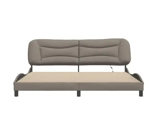 Gultas Rāmis Ar Led, Pelēkbrūns, 200X200 Cm, Audums Vidaxl Gultas Rāmis Ar Led, Pelēkbrūns, 200X200 Cm, Audums Vidaxl