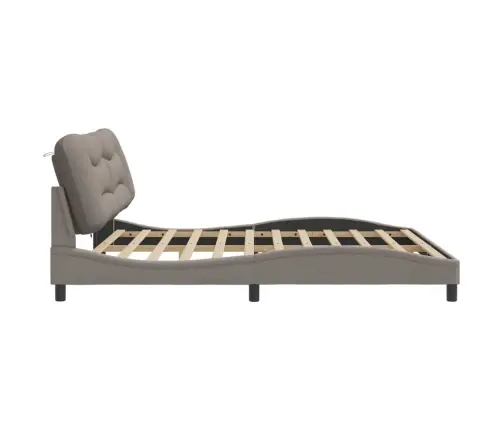 Gultas Rāmis Ar Led, Pelēkbrūns, 200X200 Cm, Audums Vidaxl Gultas Rāmis Ar Led, Pelēkbrūns, 200X200 Cm, Audums Vidaxl