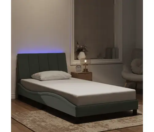 Lovos Rėmas Su Led Be Čiužinio, Hanko, Šviesiai Pilkas, 100X200cm Aksomas