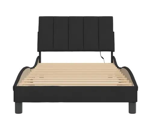 Voodiraam Led Ilma Madratsita Hanko, Must, 100X200 cm Samet