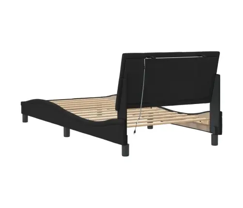 Voodiraam Led Ilma Madratsita Hanko, Must, 100X200 cm Samet