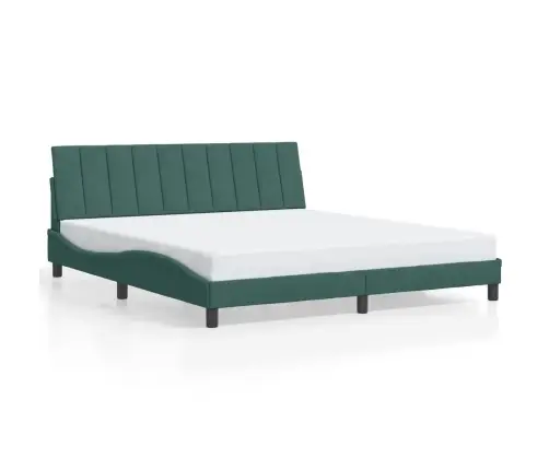 Lovos Rėmas Su Led Be Čiužinio, Hanko, Tamsiai Žalios Spalvos, 180X200cm Aksomas