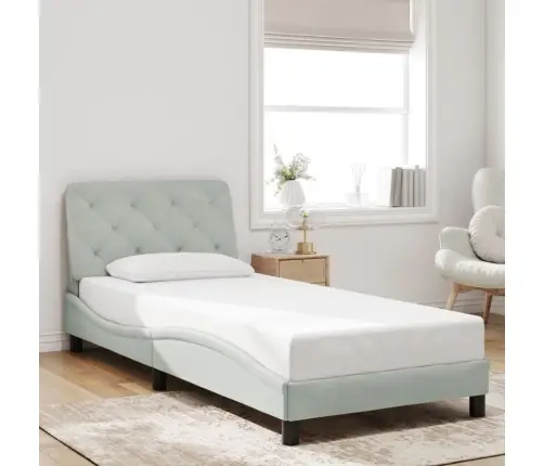 Gultas Rāmis Ar Led, Gaiši Pelēks Samts, 80X200 Cm Vidaxl