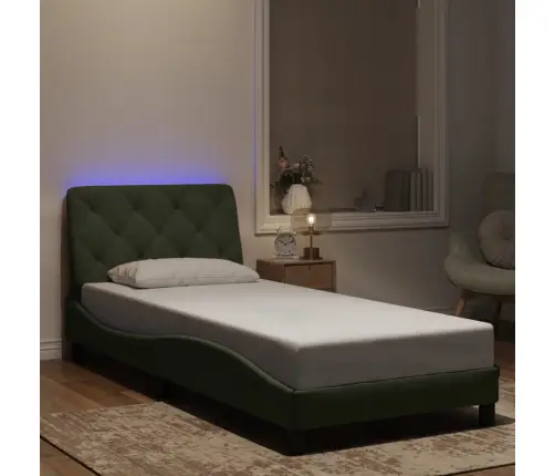 Gultas Rāmis Ar Led, Gaiši Pelēks Samts, 80X200 Cm Vidaxl