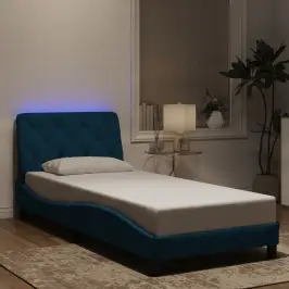 Gultas Rāmis Ar Led Bez Matrača, Zils Samts, 80X200 Cm Vidaxl Gultas Rāmis Ar Led Bez Matrača, Zils Samts, 80X200 Cm Vidaxl