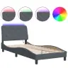 Gultas Rāmis Ar Led, Tumši Pelēks, 90X190 Cm, Samts Vidaxl