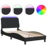 Gultas Rāmis Ar Led, Melns, 90X200 Cm, Samts Vidaxl