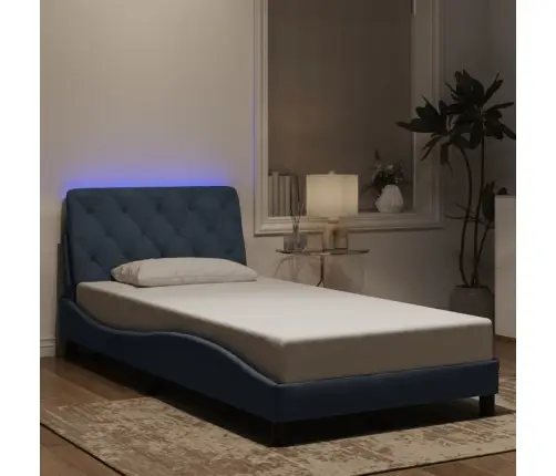 Gultas Rāmis Ar Led, Tumši Pelēks Samts, 100X200 Cm Vidaxl