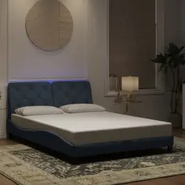 Gultas Rāmis Ar Led Bez Matrača, Tumši Pelēks Samts, 140X190 Cm Vidaxl
