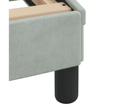 Gultas Rāmis Ar Led, Gaiši Pelēks Samts, 140X200 Cm Vidaxl