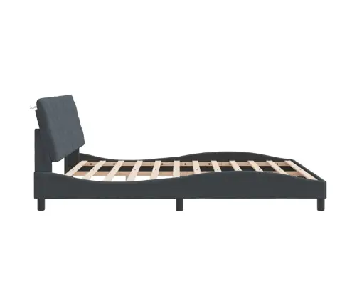 Voodiraam Led-Iga Ilma Madratsita, Tumehall, 180X200 cm Samet