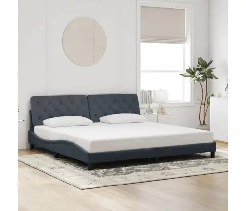 Gultas Rāmis Ar Led, Tumši Pelēks Samts, 200X200 Cm Vidaxl