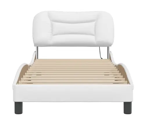 Gultas Rāmis Ar Led, Balts, 80X200 Cm, Mākslīgā Āda Vidaxl