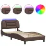 Gultas Rāmis Ar Led, Brūns, 80X200 Cm, Mākslīgā Āda Vidaxl