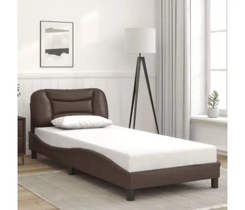 Gultas Rāmis Ar Led, Brūns, 80X200 Cm, Mākslīgā Āda Vidaxl