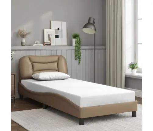 Gultas Rāmis Ar Led, Kapučīno, 80X200 Cm, Mākslīgā Āda Vidaxl