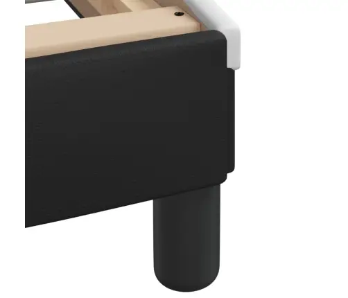 Gultas Rāmis Ar Led, Melns Un Balts, 90X200 Cm, Mākslīgā Āda Vidaxl