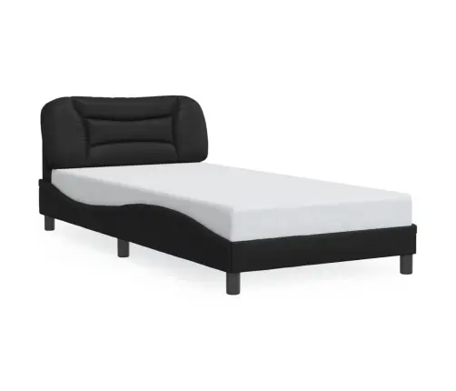 Gultas Rāmis Ar Led, Melns, 100X200 Cm, Mākslīgā Āda Vidaxl