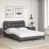 Gultas Rāmis Ar Led, Pelēks, 120X200 Cm, Mākslīgā Āda Vidaxl
