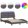 Gultas Rāmis Ar Led, Pelēks, 140X200 Cm, Mākslīgā Āda Vidaxl