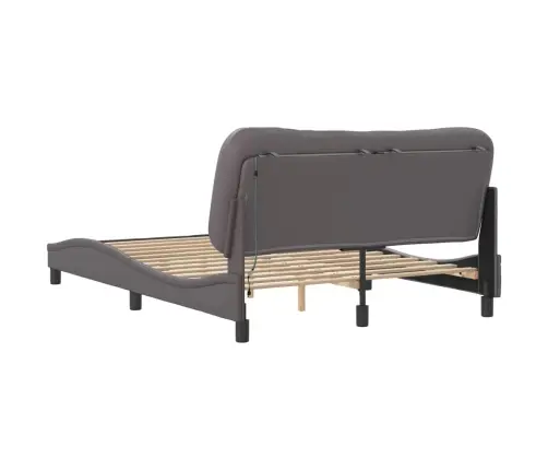 Gultas Rāmis Ar Led, Pelēks, 140X200 Cm, Mākslīgā Āda Vidaxl