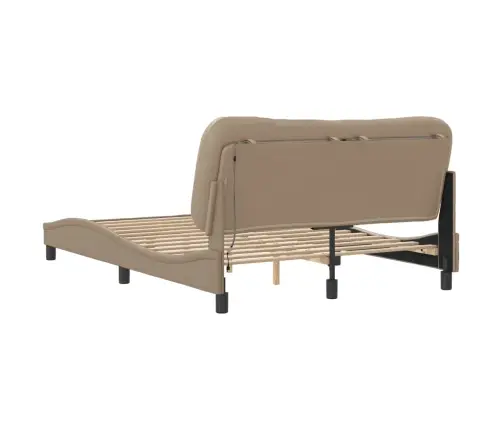 Gultas Rāmis Ar Led, Kapučīno, 140X200 Cm, Mākslīgā Āda Vidaxl