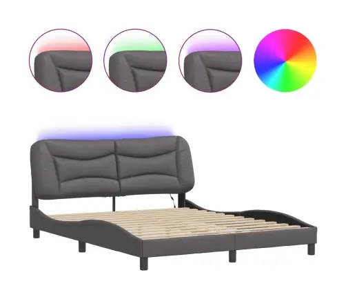 Lovos Rėmas Su Led Be Čiužinio, Hvar, Pilkos Spalvos, 160X200Cm