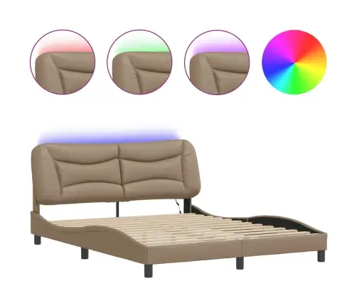 Lovos Rėmas Su Led Be Čiužinio, Hvar, Kapučino Spalvos, 160X200Cm