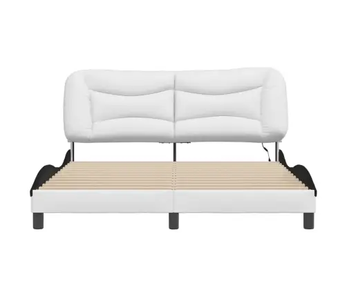 Lovos Rėmas Su Led Be Čiužinio, Hvar, Baltas Ir Juodas, 160X200Cm