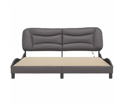 Gultas Rāmis Ar Led, Pelēks, 180X200 Cm, Mākslīgā Āda Vidaxl