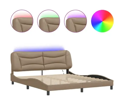 Lovos Rėmas Su Led Be Čiužinio, Hvar, Kapučino Spalvos, 180X200Cm