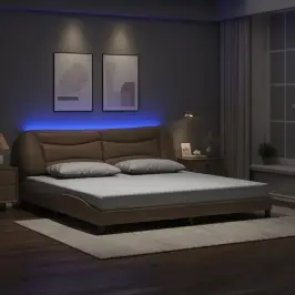 Lovos Rėmas Su Led Be Čiužinio, Hvar, Kapučino Spalvos, 200X200Cm Lovos Rėmas Su Led Be Čiužinio, Hvar, Kapučino Spalvos, 200X200Cm
