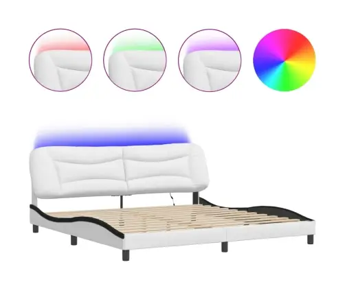 Lovos Rėmas Su Led Be Čiužinio, Hvar, Baltas Ir Juodas, 200X200Cm