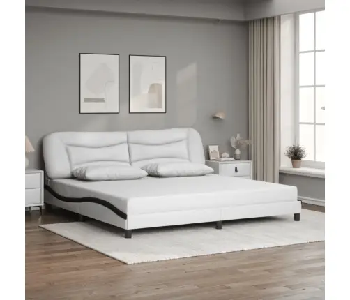 Lovos Rėmas Su Led Be Čiužinio, Hvar, Baltas Ir Juodas, 200X200Cm