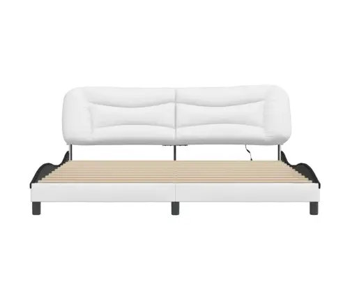 Lovos Rėmas Su Led Be Čiužinio, Hvar, Baltas Ir Juodas, 200X200Cm