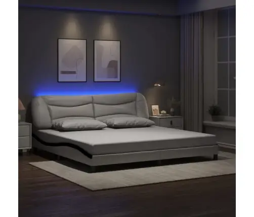 Lovos Rėmas Su Led Be Čiužinio, Hvar, Baltas Ir Juodas, 200X200Cm