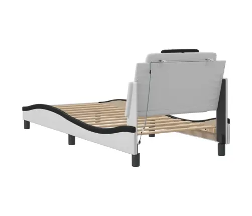 Gultas Rāmis Ar Led, Balts Un Melns, 80X200 Cm, Mākslīgā Āda Vidaxl