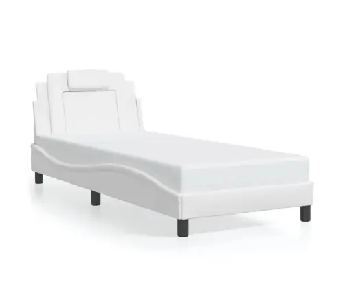 Gultas Rāmis Ar Led, Balts, 90X200 Cm, Mākslīgā Āda Vidaxl