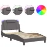 Gultas Rāmis Ar Led, Pelēks, 100X200 Cm, Mākslīgā Āda Vidaxl