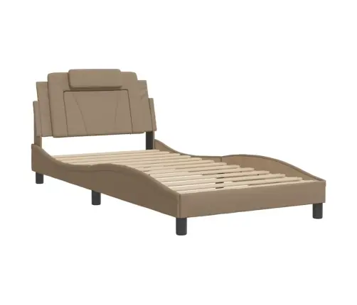 Gultas Rāmis Ar Led, Kapučīno, 100X200 Cm, Mākslīgā Āda Vidaxl