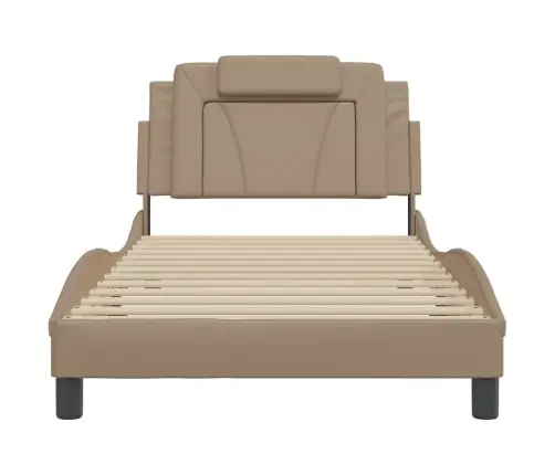 Gultas Rāmis Ar Led, Kapučīno, 100X200 Cm, Mākslīgā Āda Vidaxl