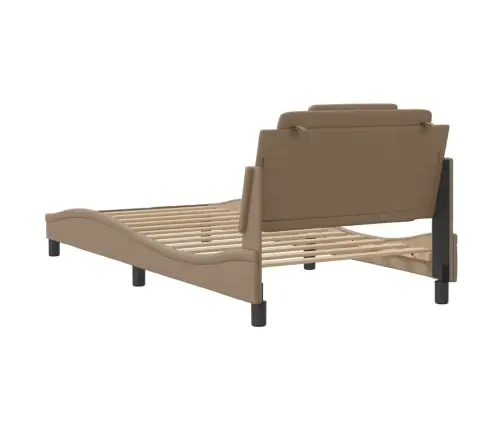 Gultas Rāmis Ar Led, Kapučīno, 100X200 Cm, Mākslīgā Āda Vidaxl