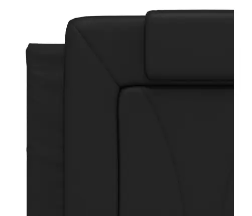 Gultas Rāmis Ar Led, Melns, 120X200 Cm, Mākslīgā Āda Vidaxl